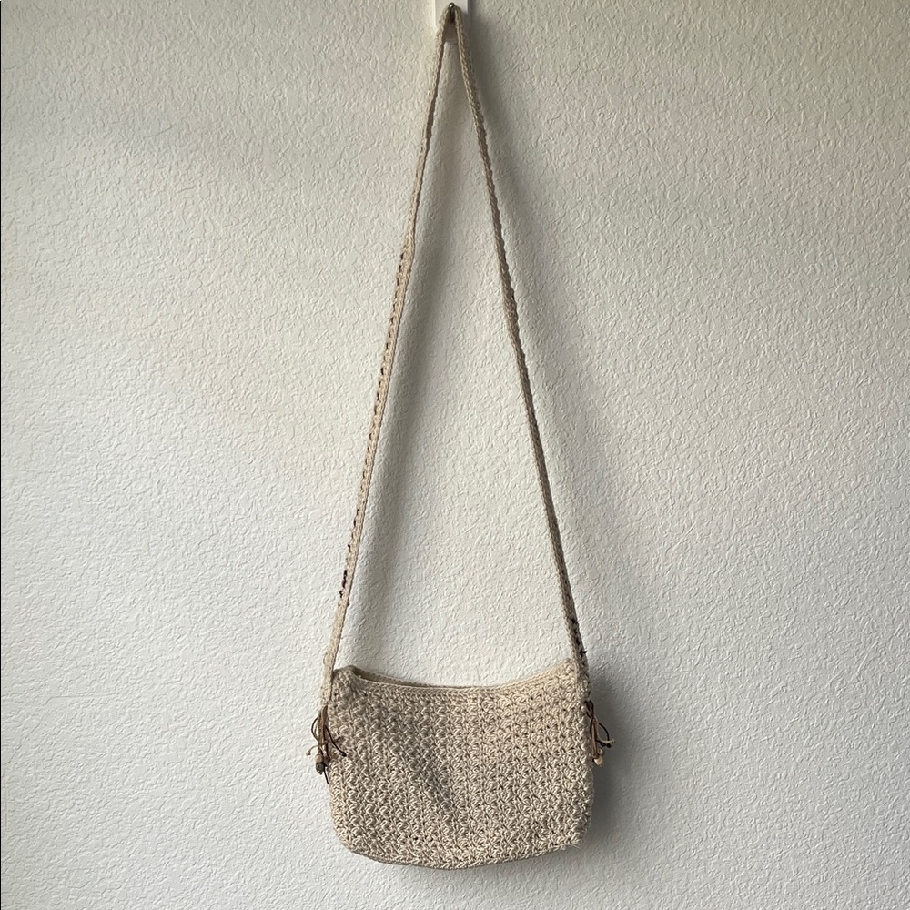 The Sak Woven Crossbody Shoulder Bag in Cream